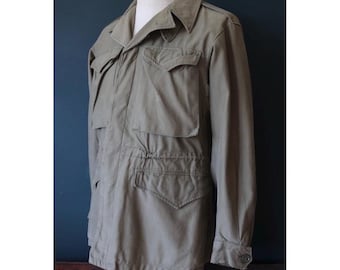 Vintage WW2 US army utility jacket - 1940s military - M43 - olive green - 41” chest