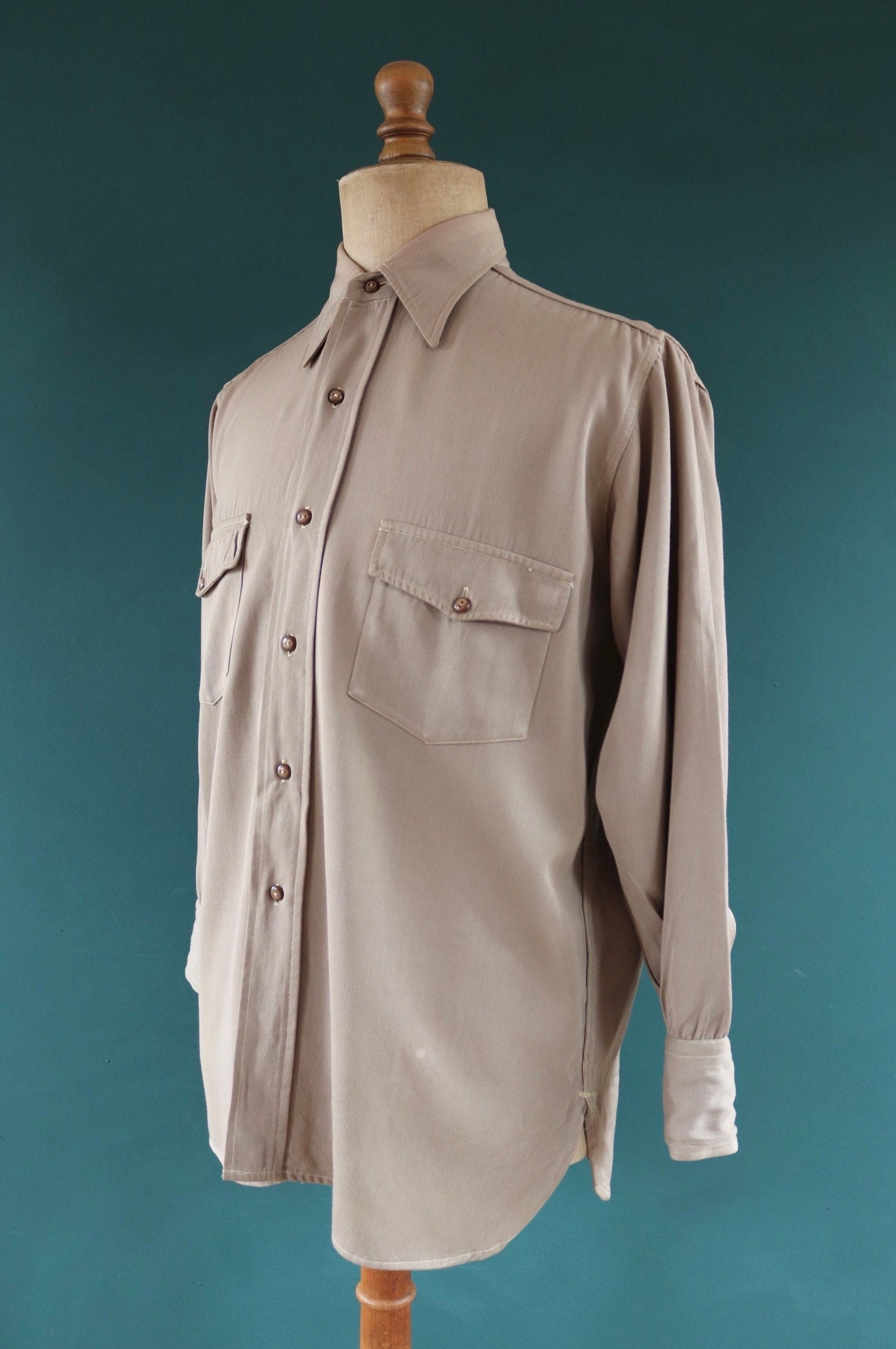 40s Gabardine Shirt - Etsy 40s Gabardine Shirt - Etsy