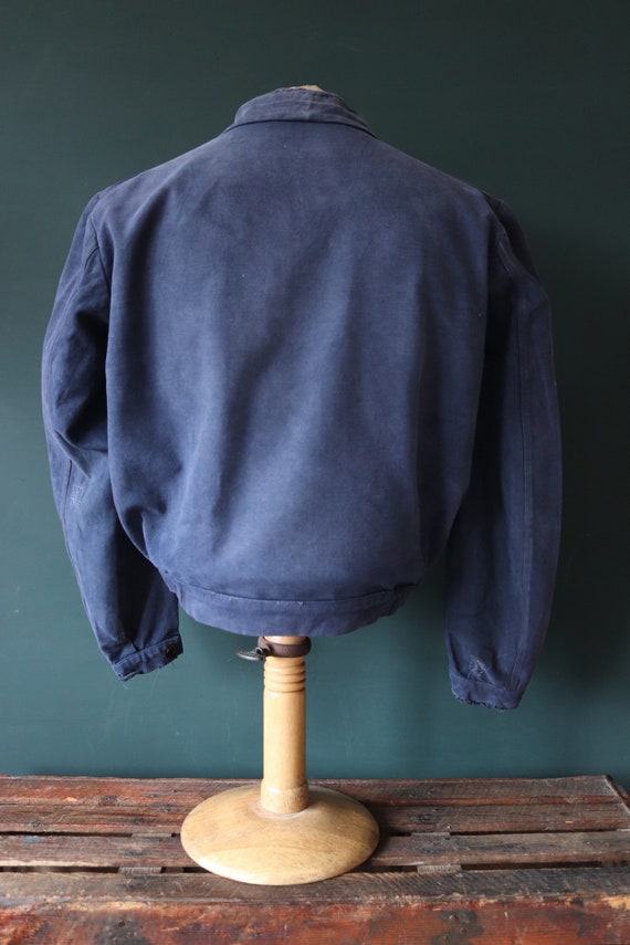 Vintage 1940s 40s French Blue Moleskin Cropped Cyclist Jacket - Etsy