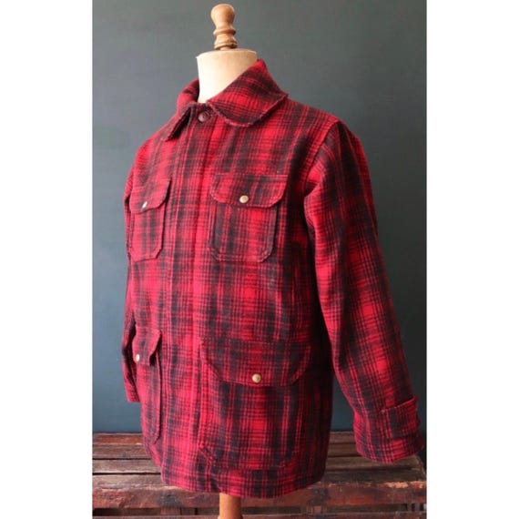 Vintage 1970s Woolrich Workwear Jacket - Red Black Buffalo Plaid