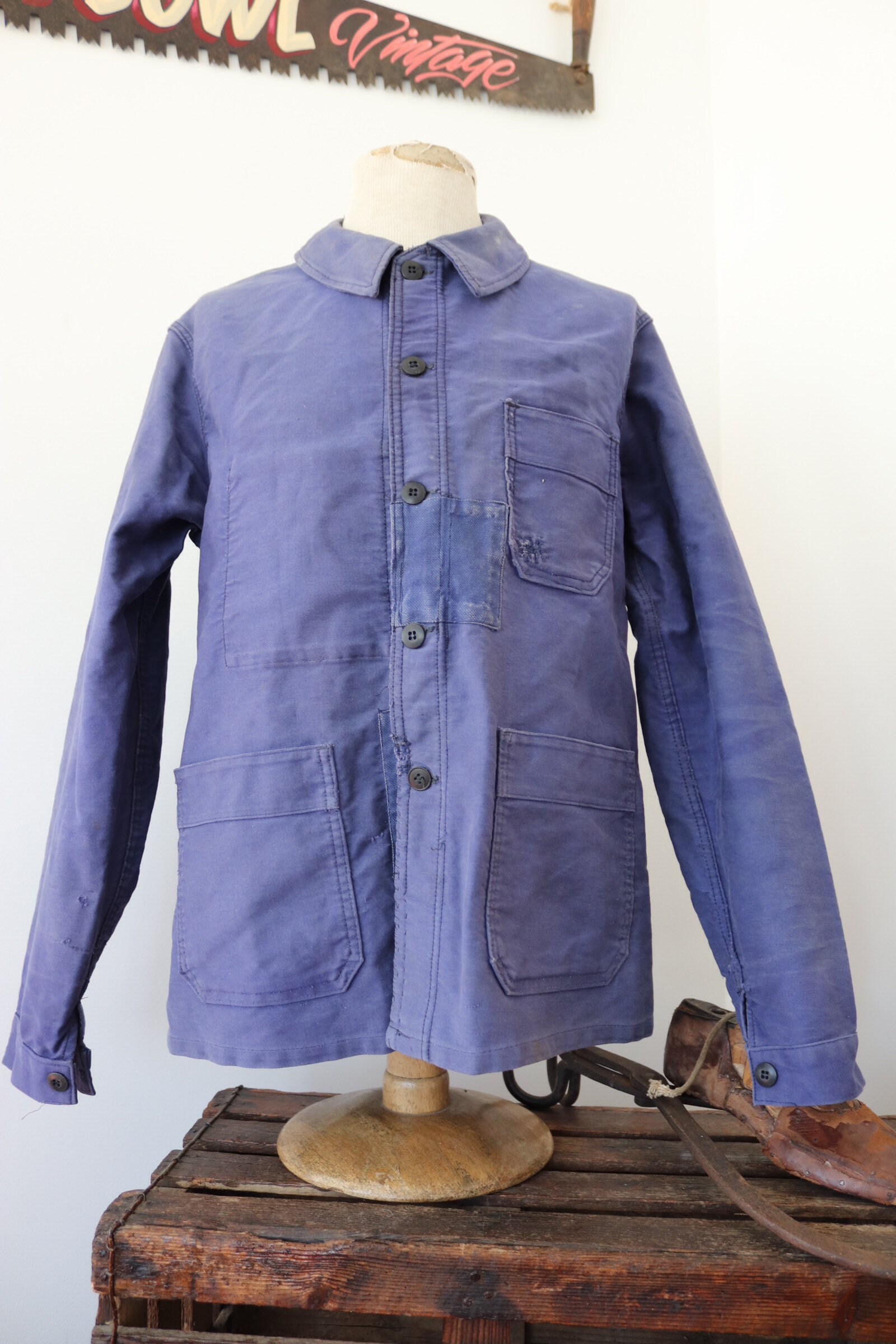 安価 jacket work moleskin blue 1960's - カバーオール