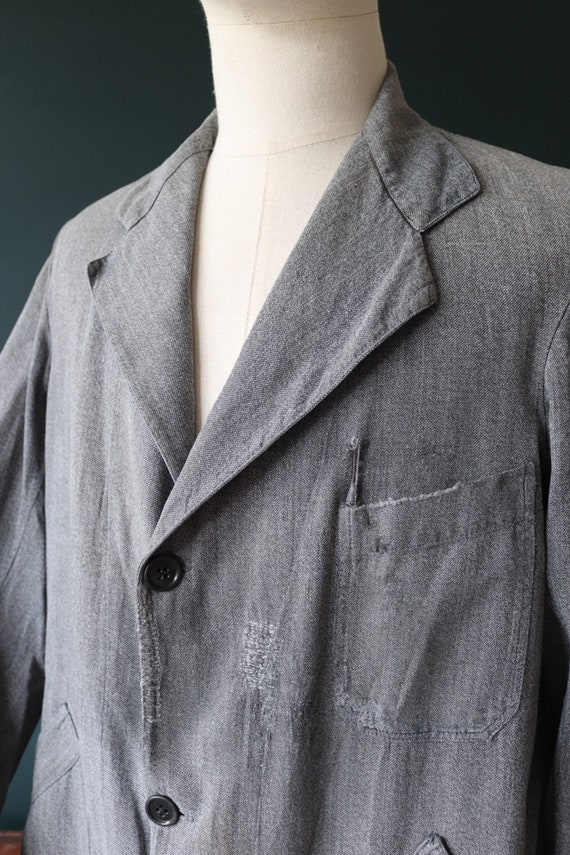 Vintage 1950s 50s French Salt Pepper Grey Work Coat Jacket - Etsy