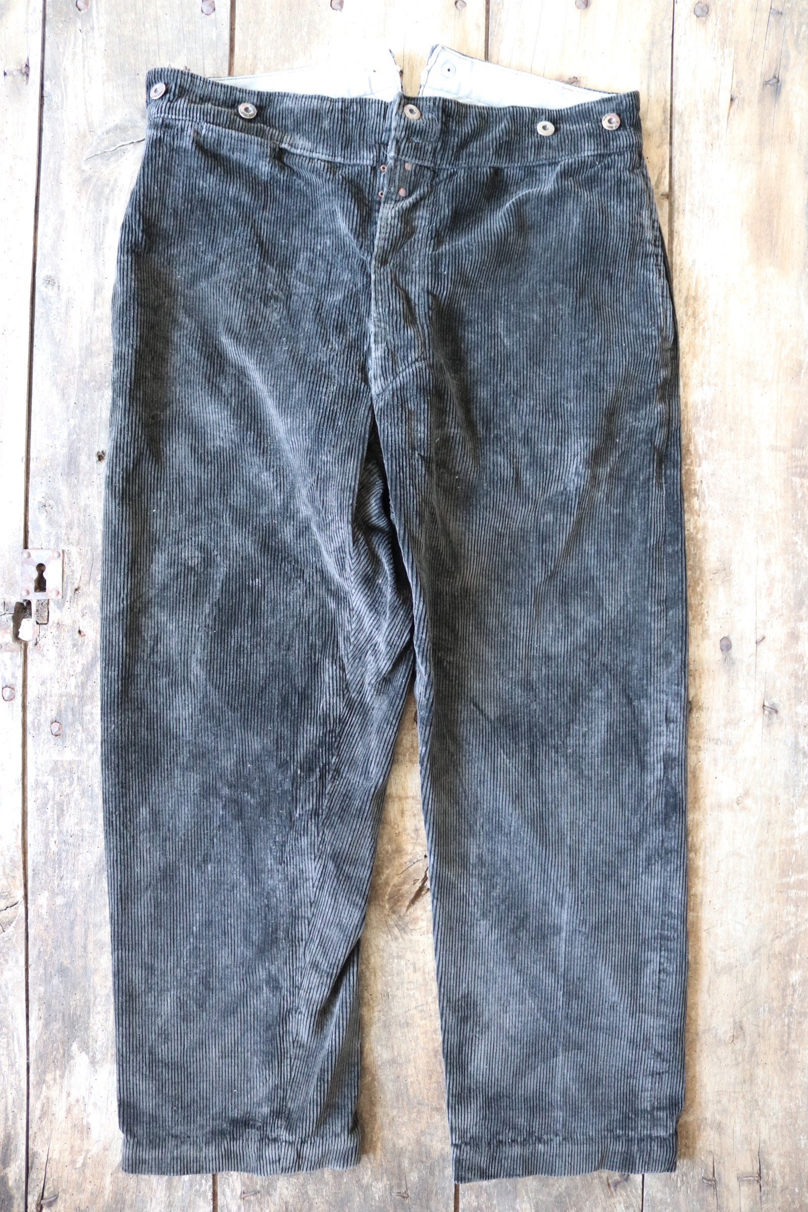 40's French Black Corduroy Trousersantique