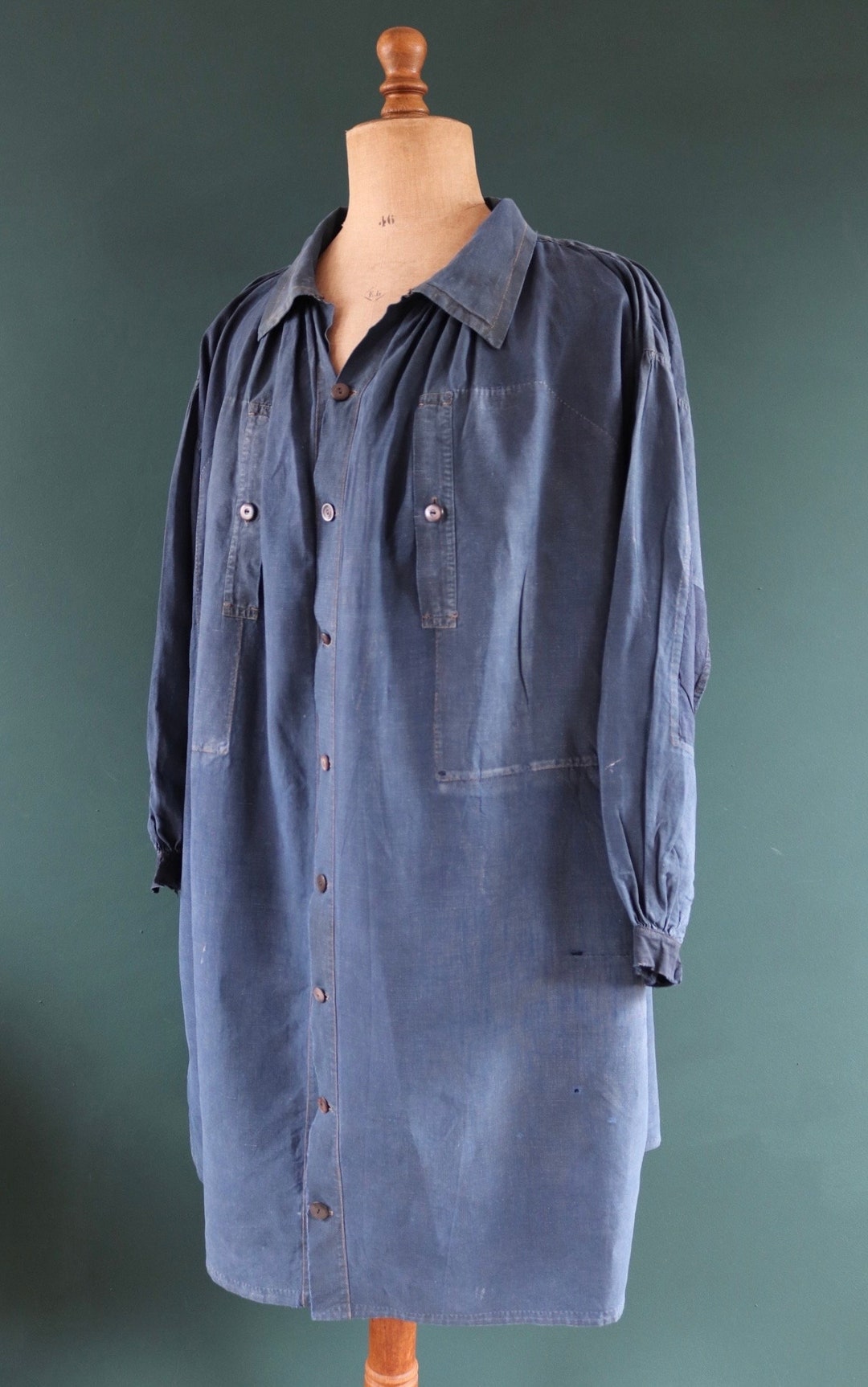 Antique French Workwear Smock Vintage 1800s 1900s Indigo Antique French Workwear Smock Vintage 1800s 1900s Indigo