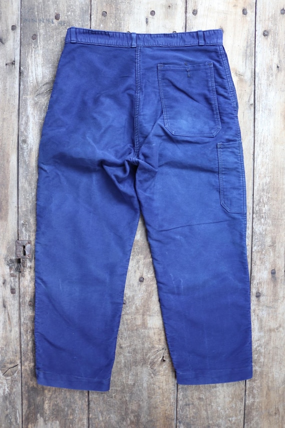Vintage 1960s French Moleskin Workwear Trousers - Le Mont St