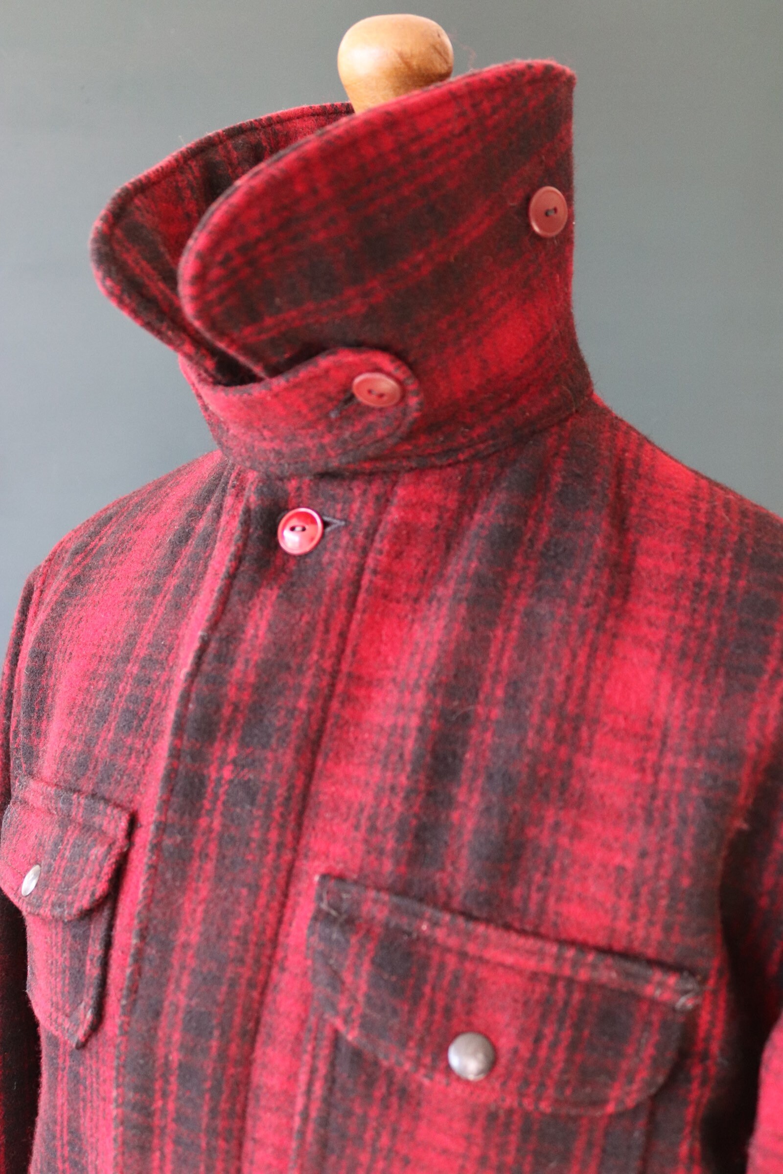 Vintage 1940s 40s Woolrich 503 wool hunting jacket mackinaw red 