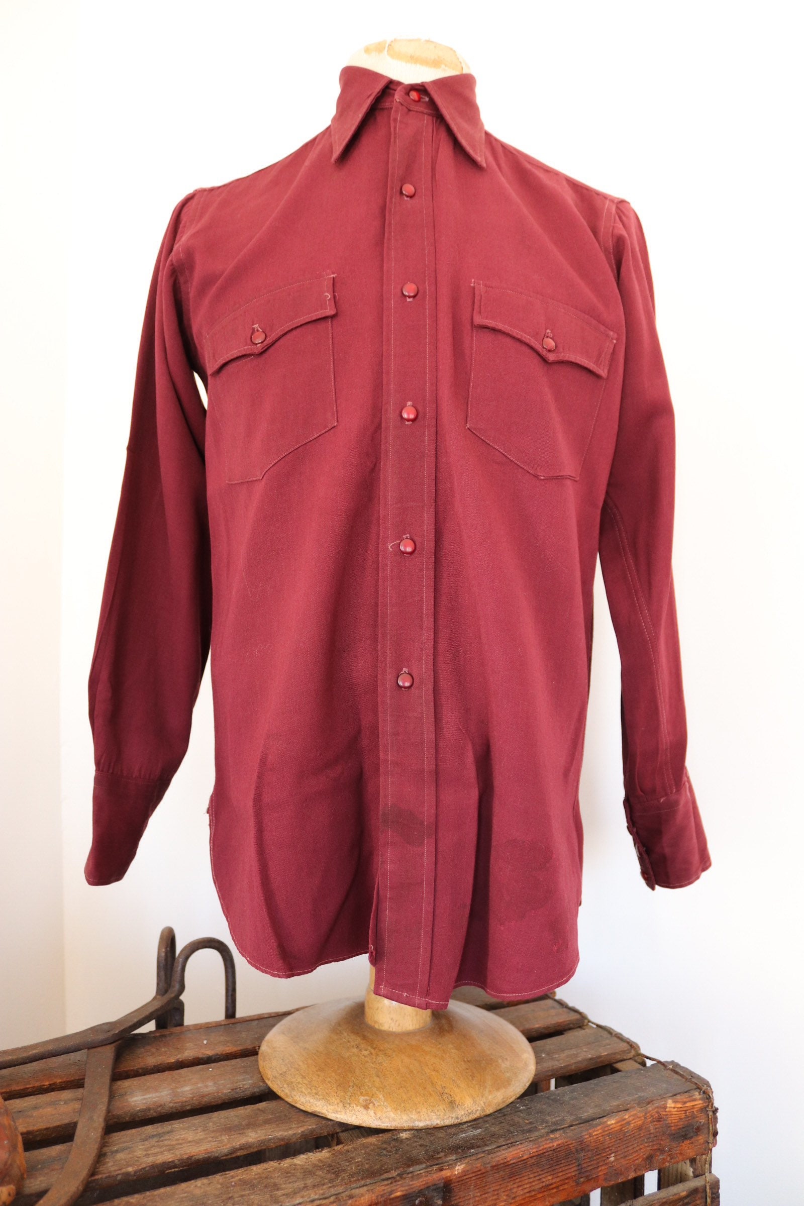 maroon cowboy shirt