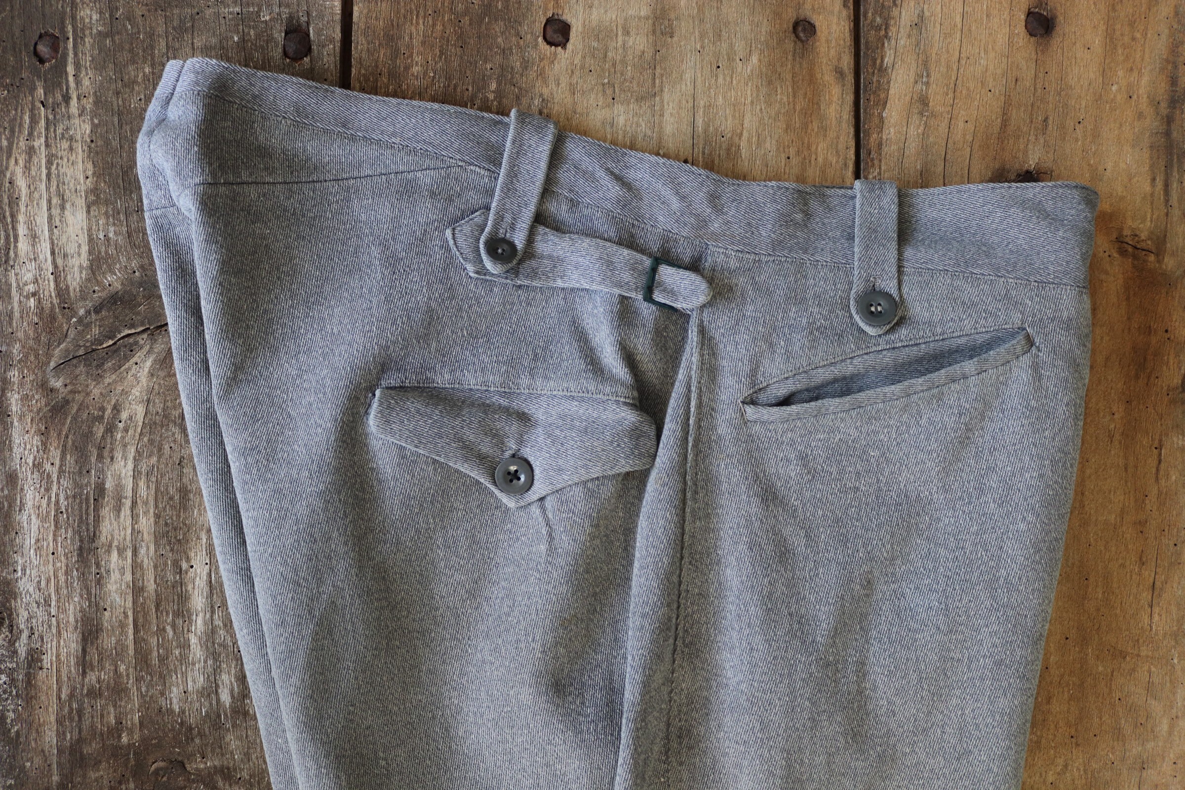 Vintage 1950s 50s 1960s 60s European grey cotton whipcord riding