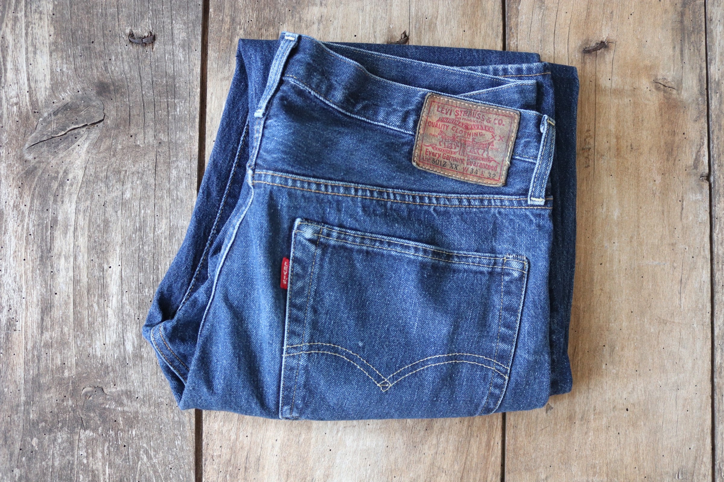 Vintage Levi Strauss Levis LVC Selvedge 501 Z Mid Blue Denim 