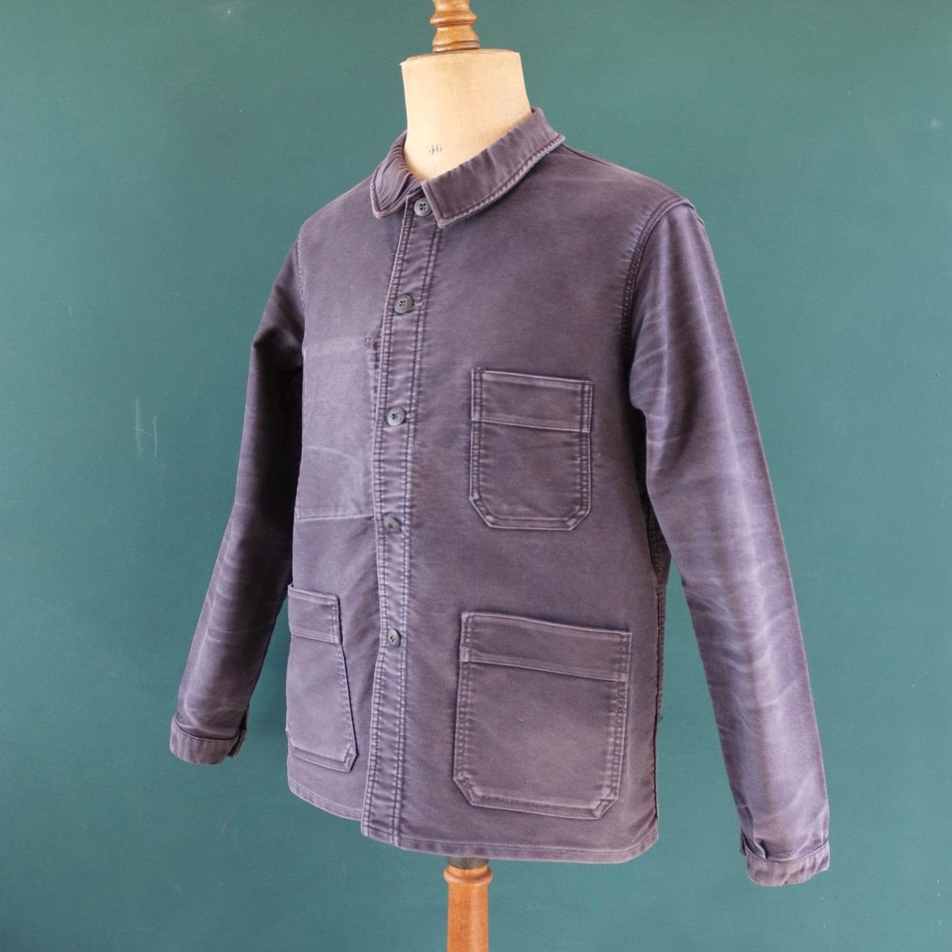 ジャケット・アウター 40s \"Le Mont Saint Michel\" CyclistJacket 40's LE MONT ST MICHEL BLACK MOLESKIN JACKET | STRAYSHEEP ONLINE