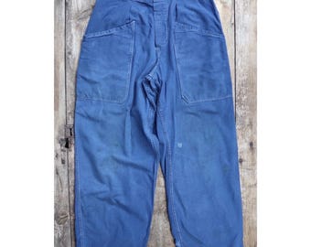Vintage 1960s workwear trousers - Swedish military utility pants - cotton twill - 31” x 30”