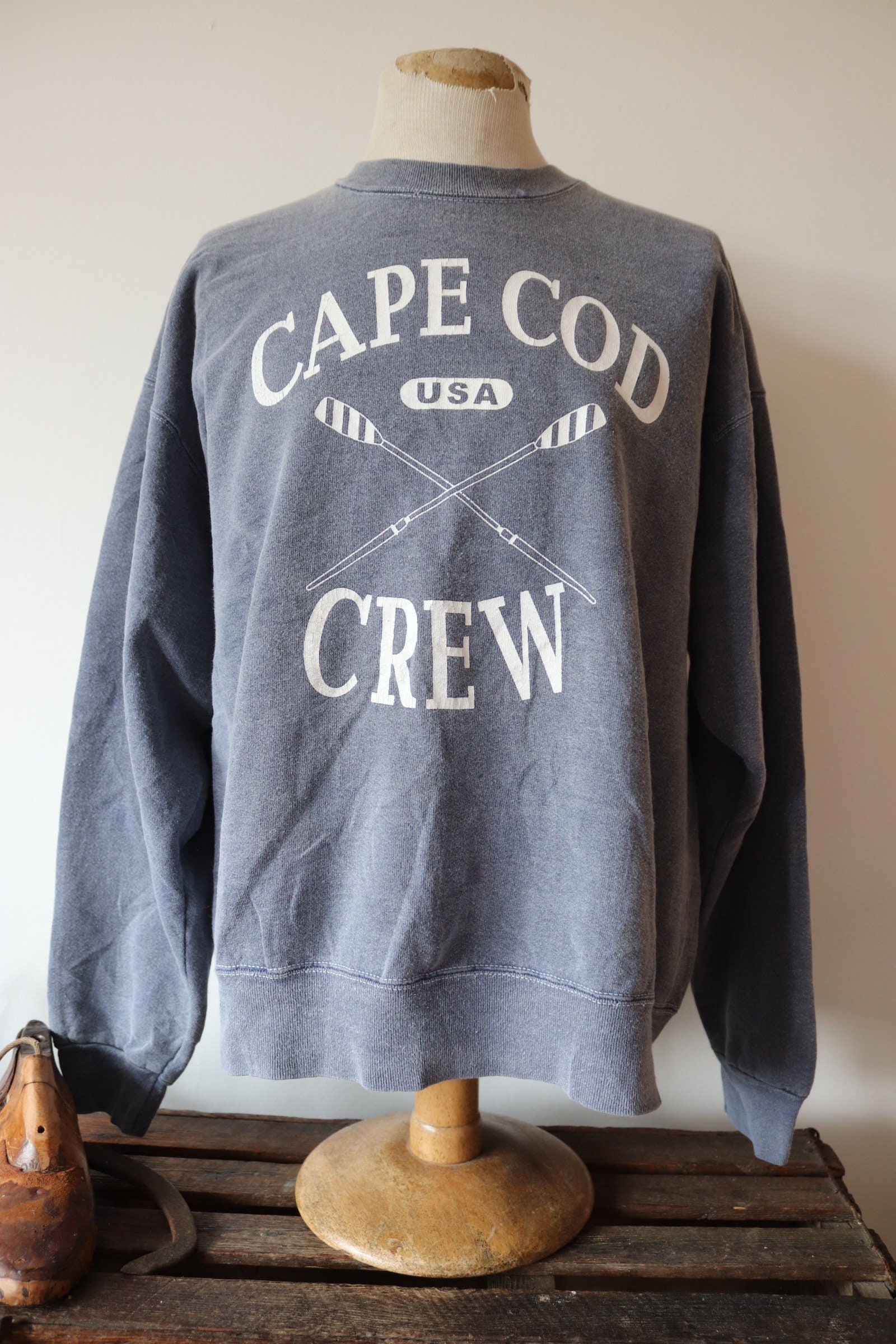 Vintage grey cotton sweatshirt XL Cape Cod rowing sportswear oversize ...