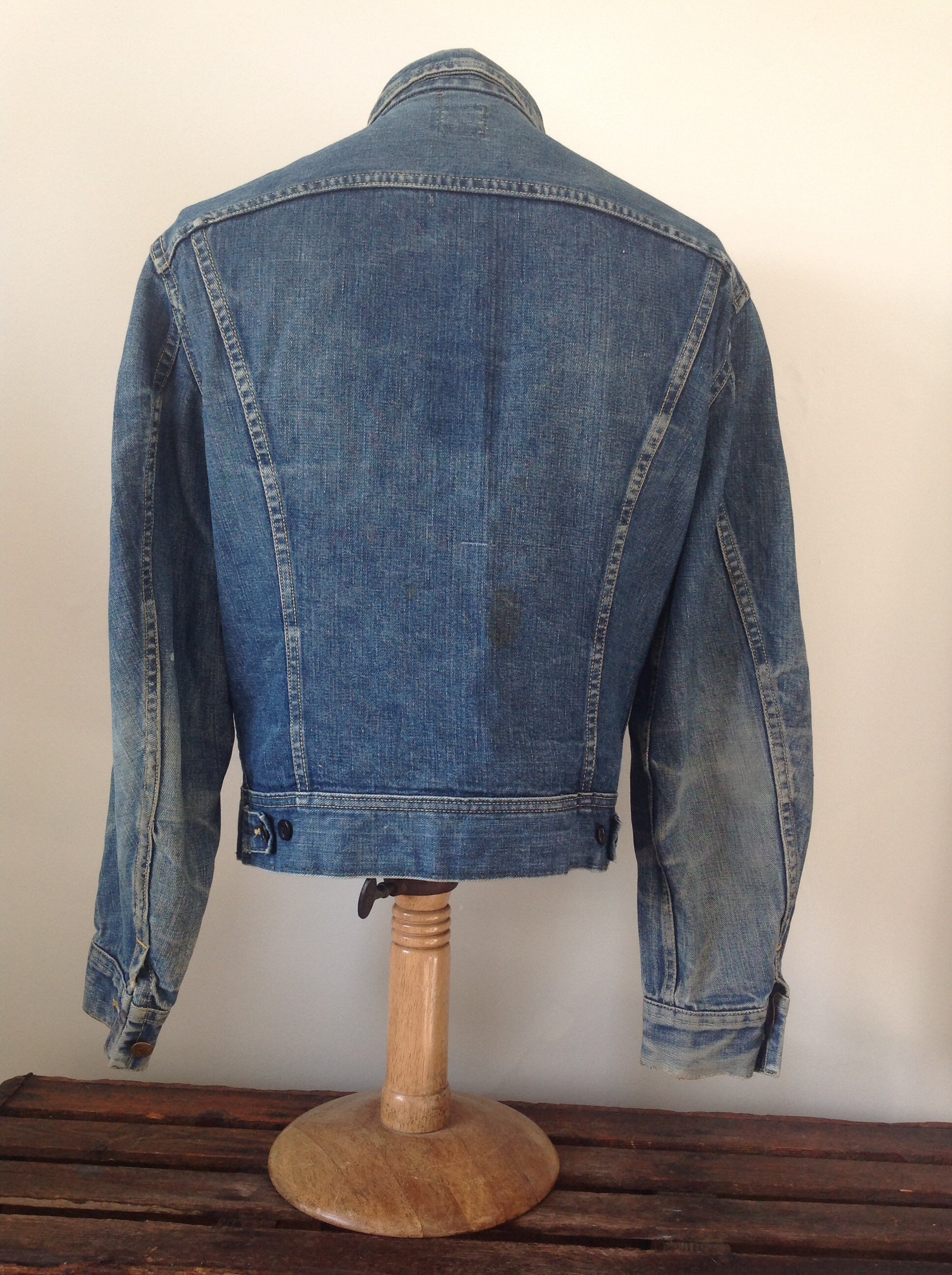 Vintage 1960s 60s 1970s 70s Lee 101-J denim trucker jacket work ...