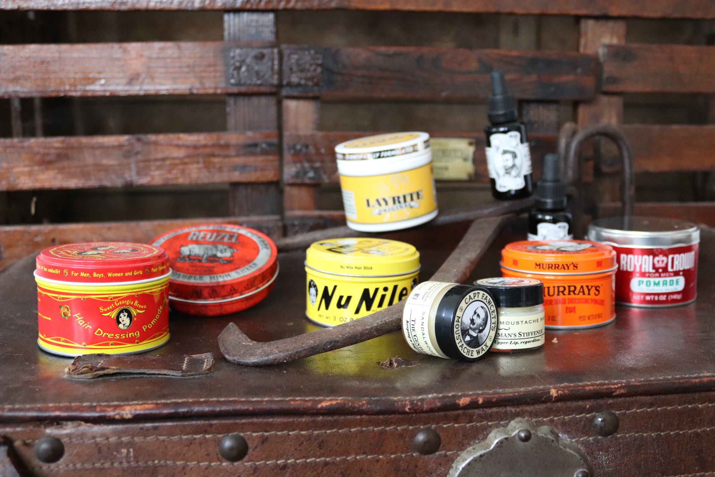 New Hair Care Grease Pomade Moustache Wax Beard Oil Tin Rockabilly