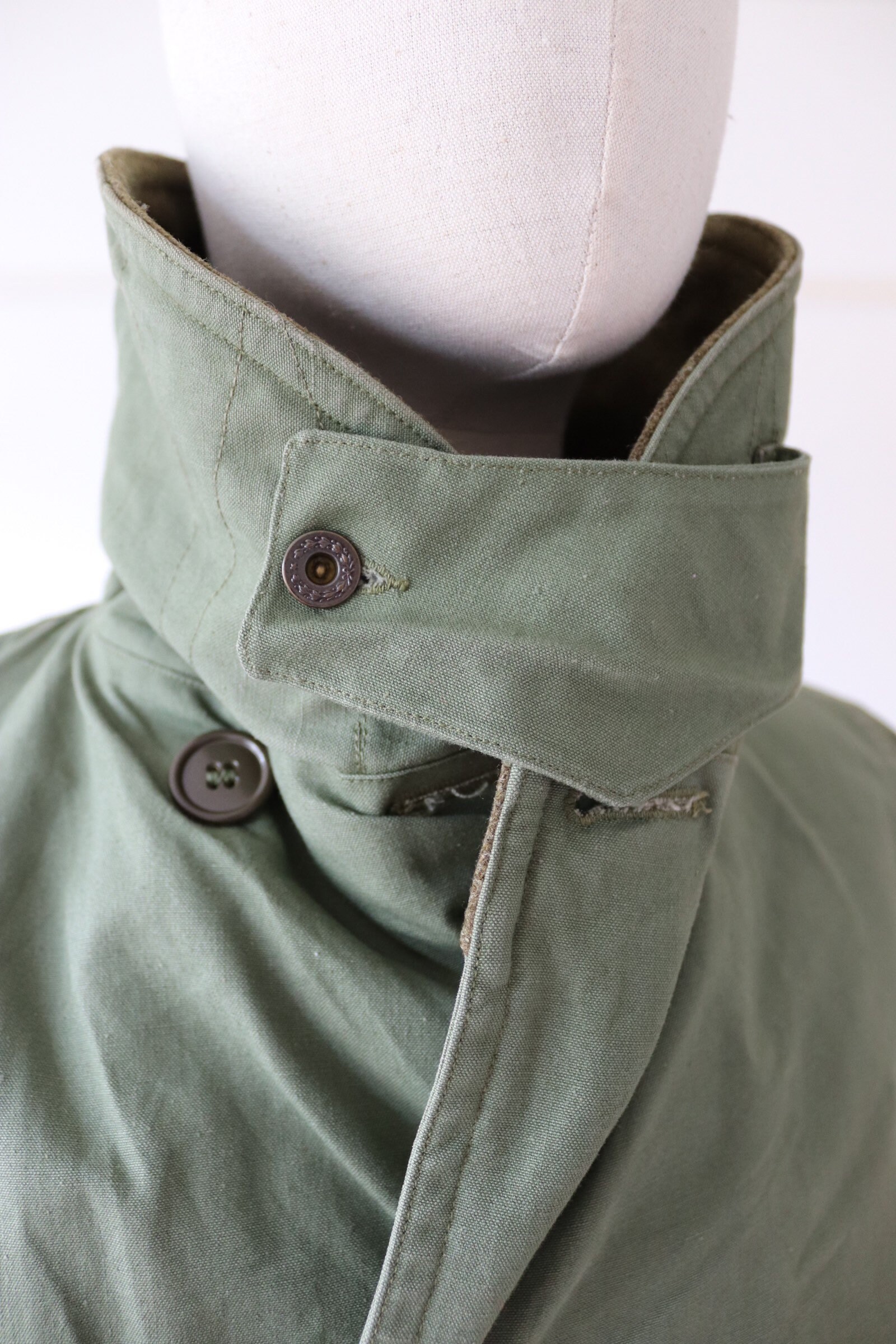 Vintage 1940s 40s WW2 US army jeep mackinaw shawl collar jacket coat