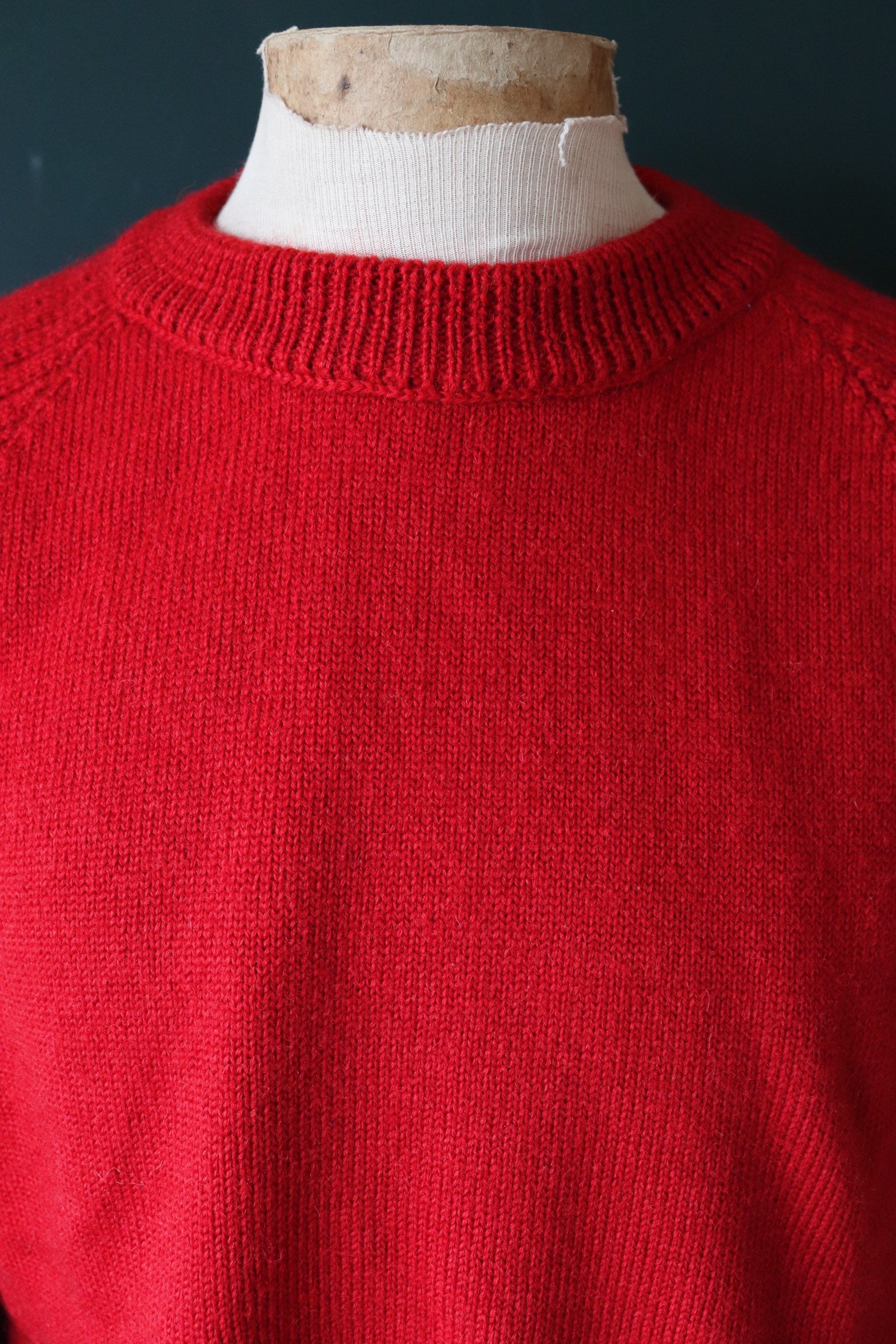 Vintage red Guernsey gansey fisherman sweater jumper wool Breton 47 ...