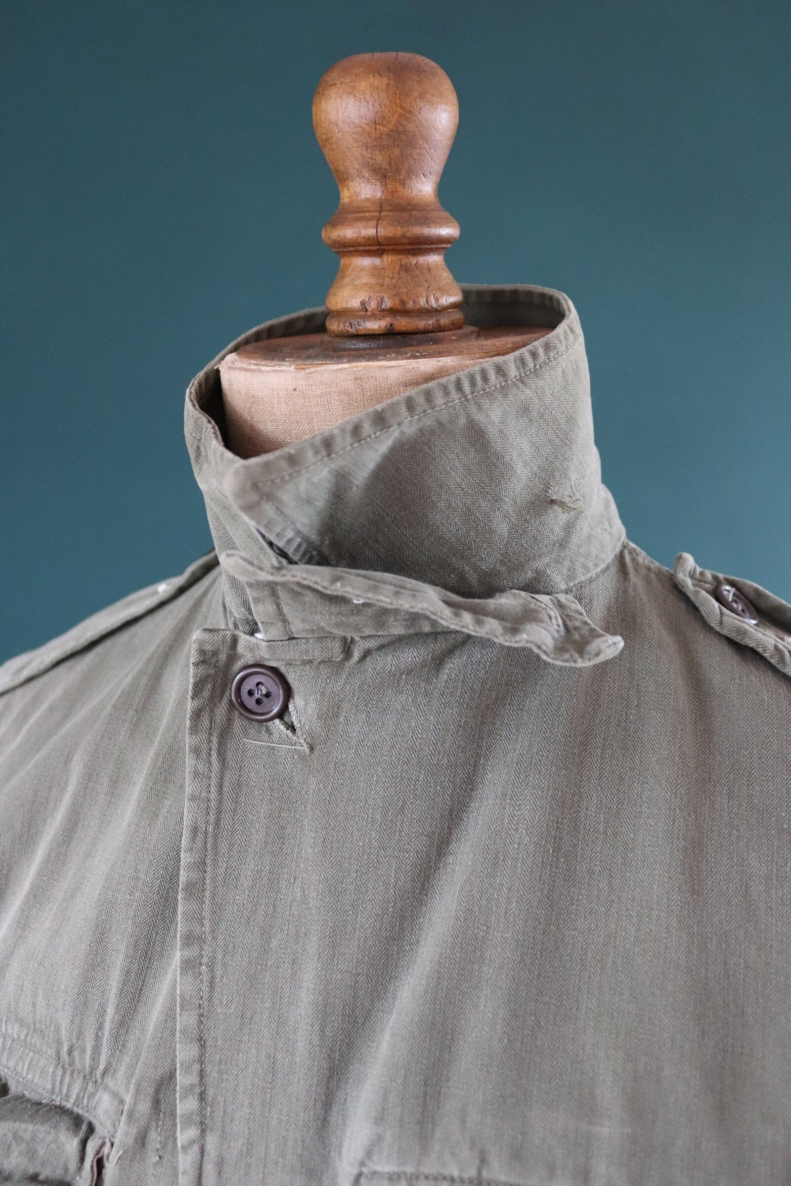 ジャケット・アウター Rare!1950s HBT french military jacket Vintage 1950s French M47 Army Jacket - HBT Military - 41