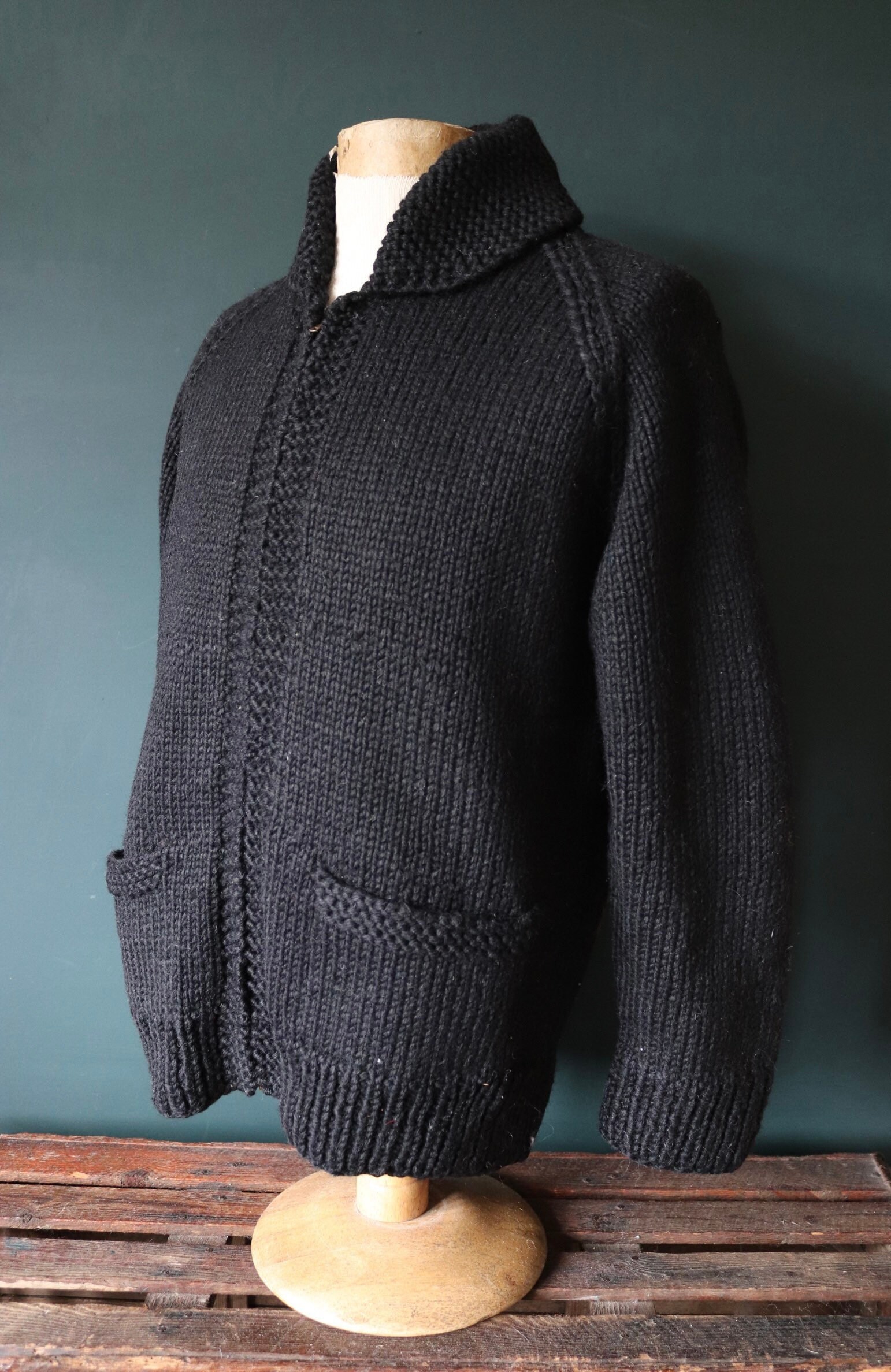 Vintage 1950 50s 1960s 60s chunky knitted wool cowichan sweater