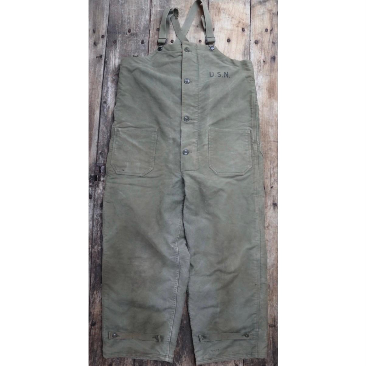 パンツ 40s USN salvage pants overall US.NAVY Vintage 1940s US Navy Overalls - USN Deck Dungarees