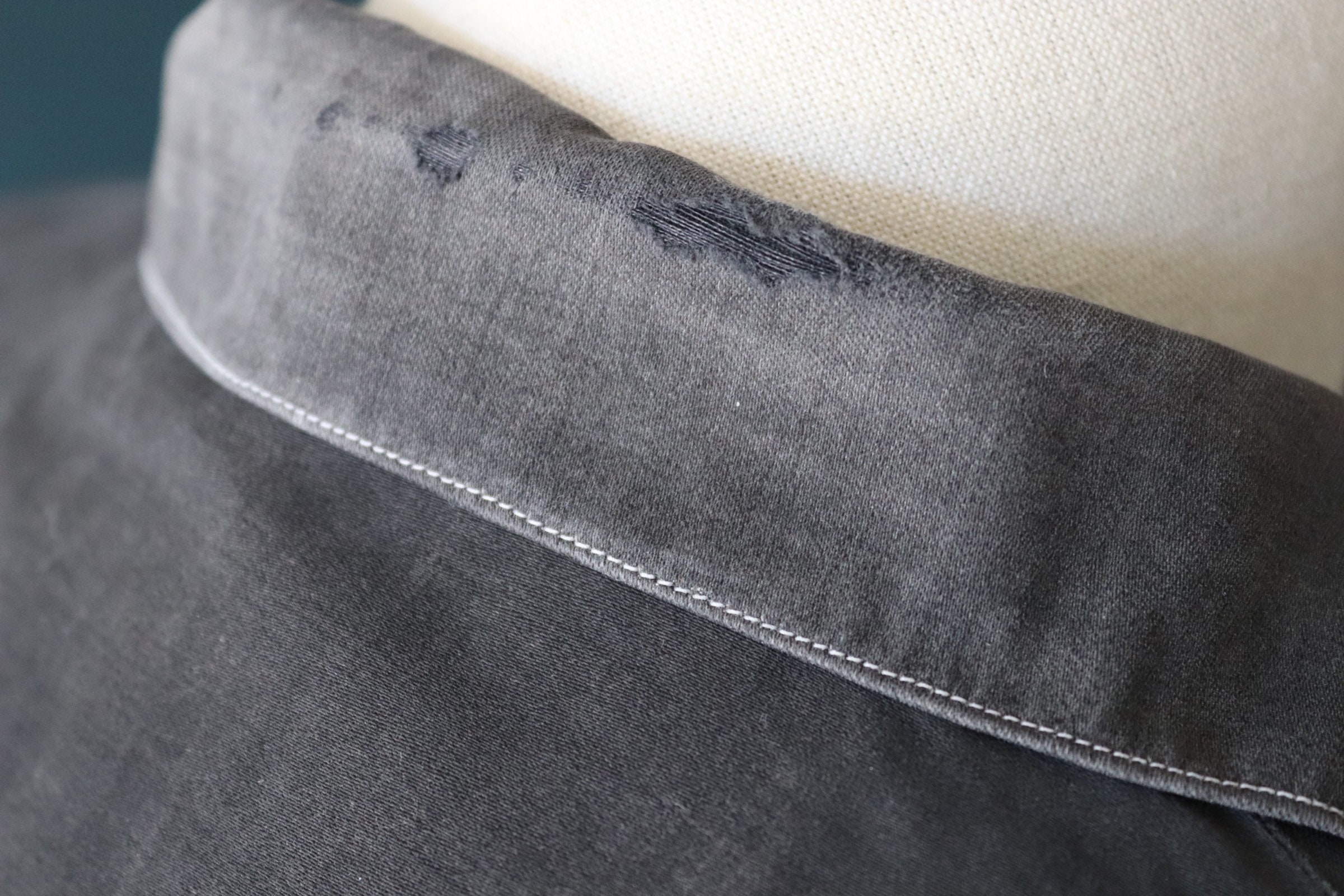 Vintage 1940s 40s French black moleskin cotton work dress workwear