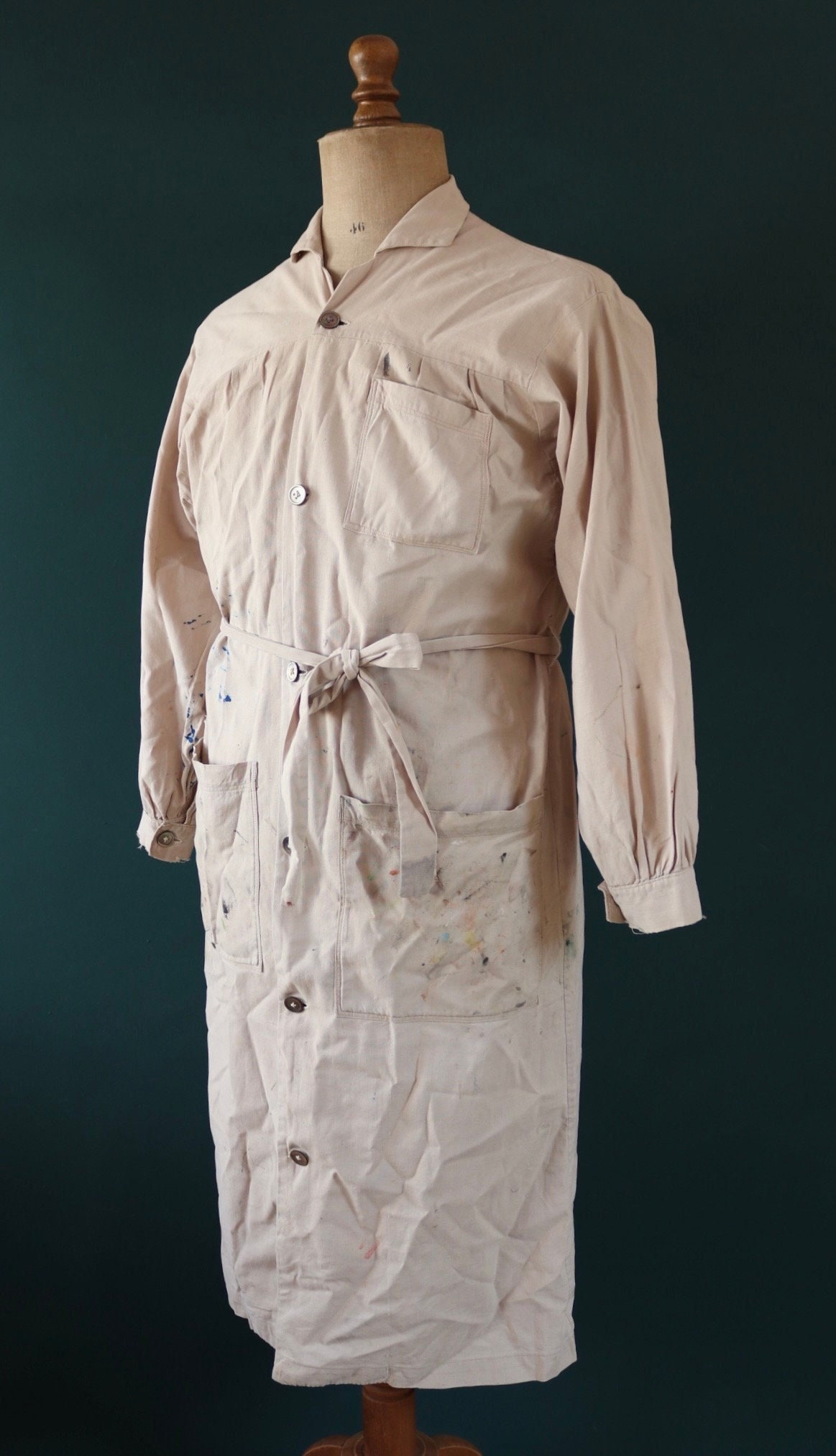 【ぎゃらが】30~40s フレンチアトリエコート 30-40s French Vintage HBT Black Chambray Ateli