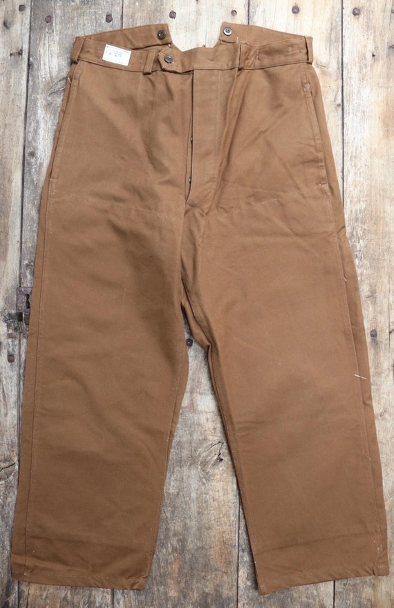 パンツ FRENCH VINTAGE COTTON work pants 20's】French Vintage Black Wool Striped Work Pants 