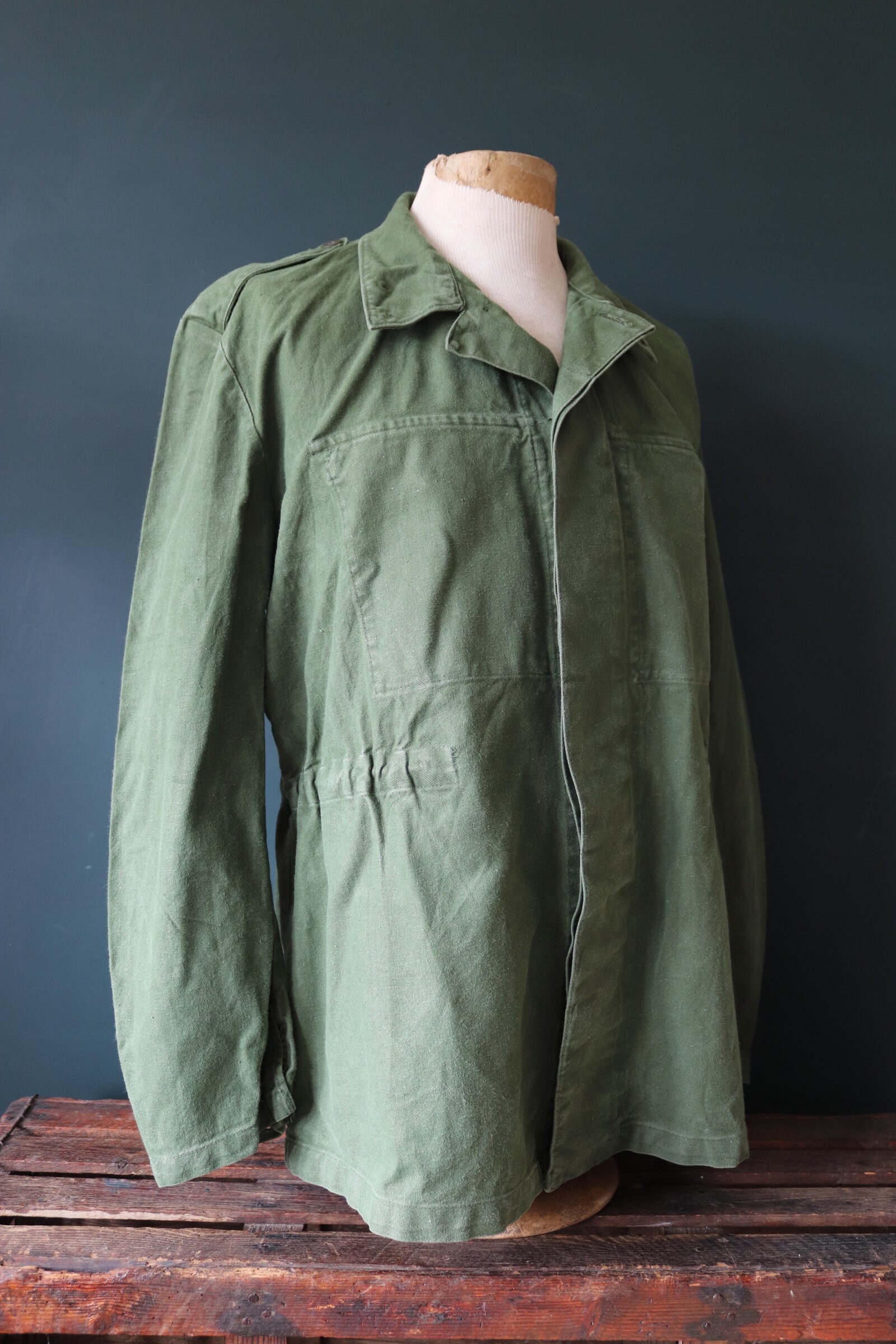 Vintage 1970s 70s 1980s 80s Swedish army military bottle green cotton ...