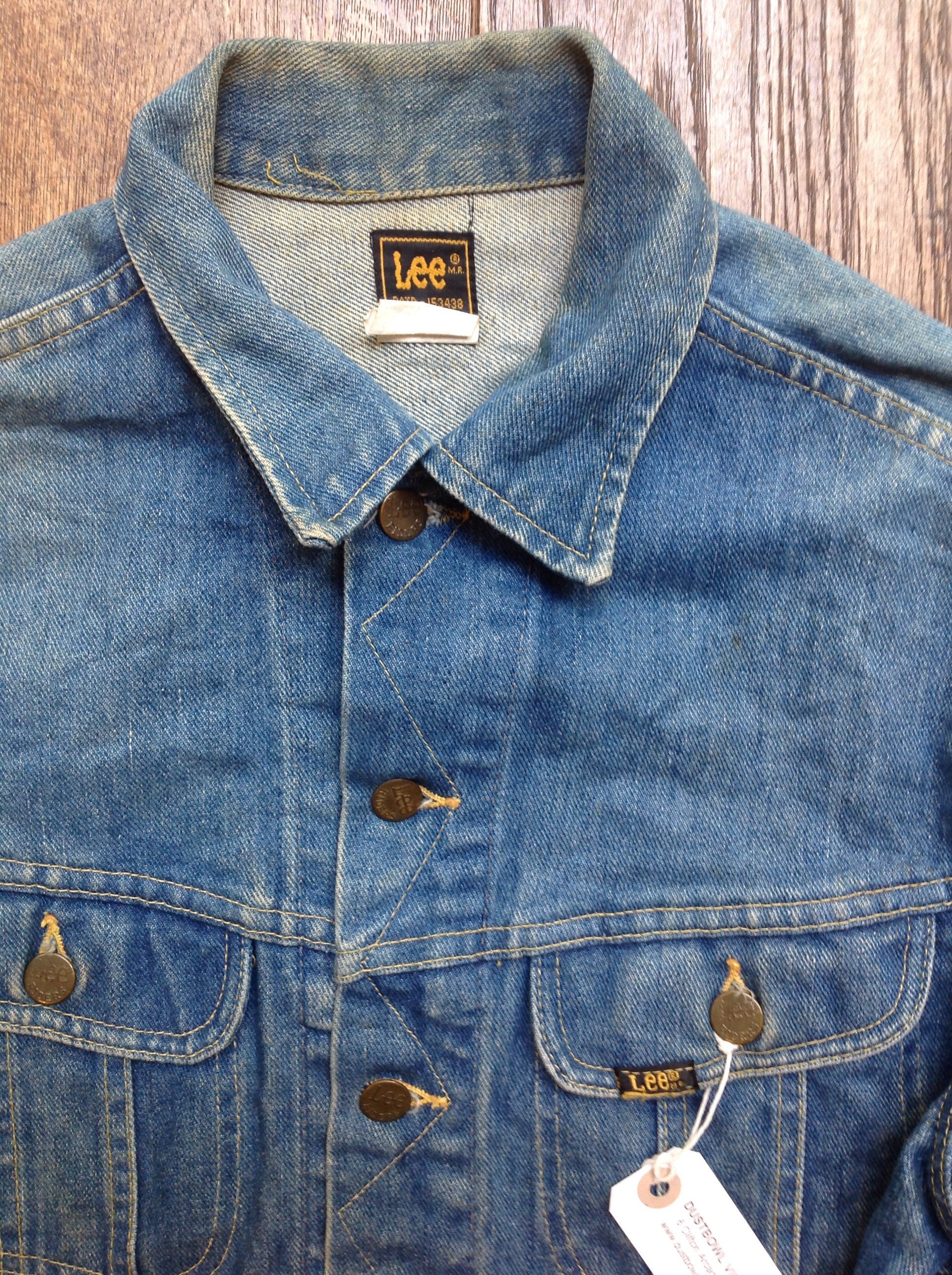 Vintage 1970s 70s Lee 101 blue denim jacket trucker workwear 42 chest