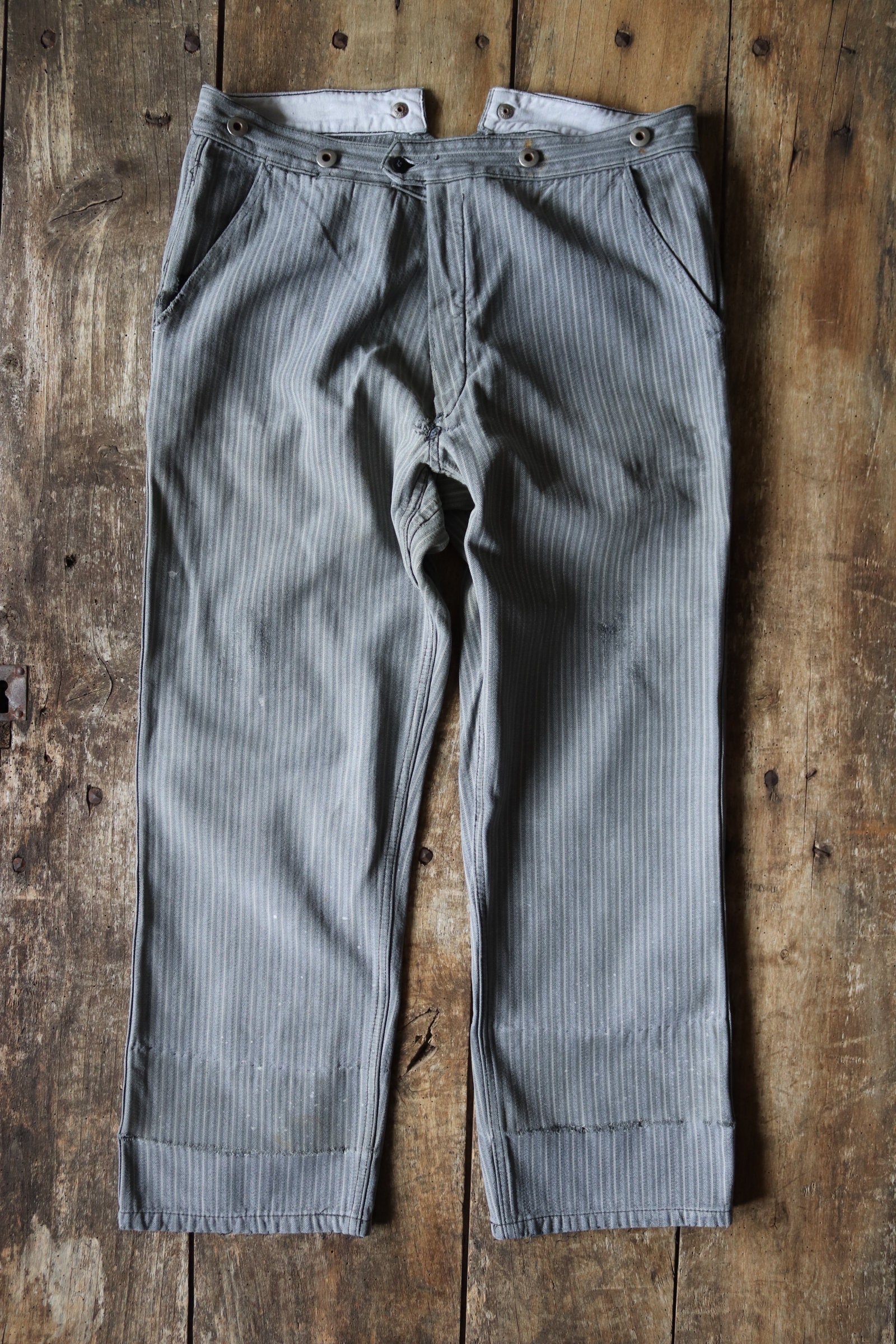 40s50s CottonStripe workpants French状態