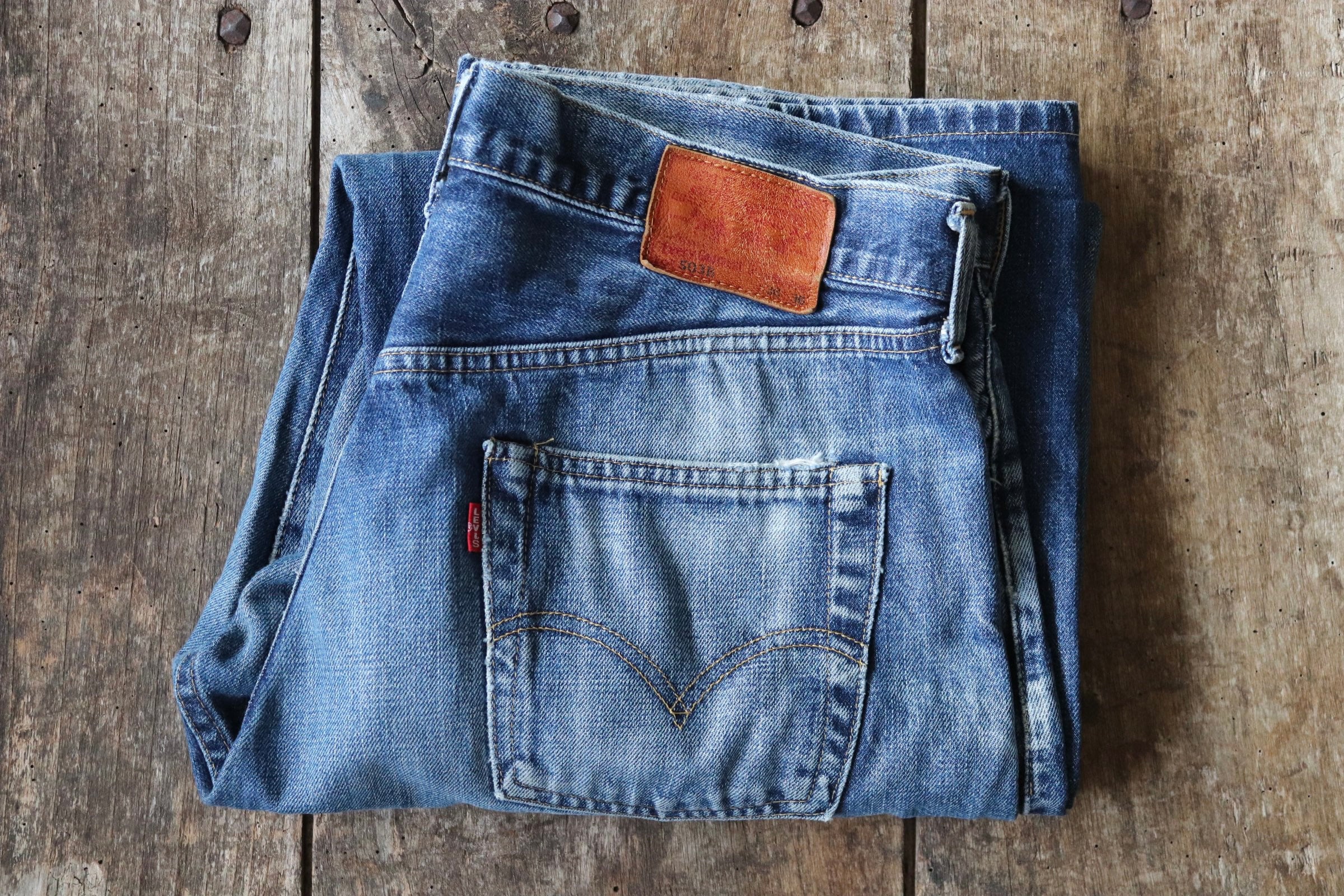 Vintage Levis Levi Strauss LVC 503B big capital e denim jeans selvedge  workwear work chore 34” x 30” made in Japan J22 hidden rivets