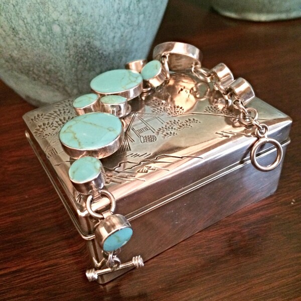 Beautiful Authentic Vintage Turquoise Bracelet Free Shipping