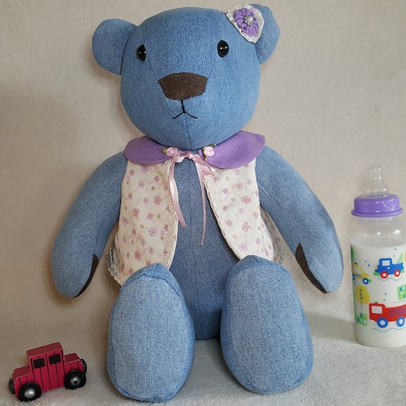denim teddy bear
