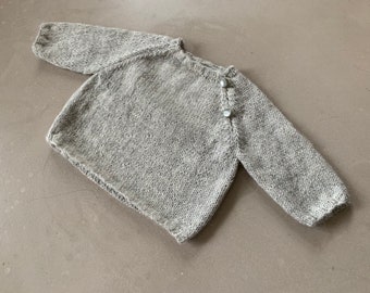 Pull en Alpaca tricoté main / Taille 3 mois