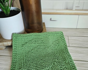 Knit Sea Turtle Dishcloth, Meadows Green Tortoise, Sea Animal Washcloth, Nursery Baby Decor, Mothers Day Gift , Ecofriendly & Reusable