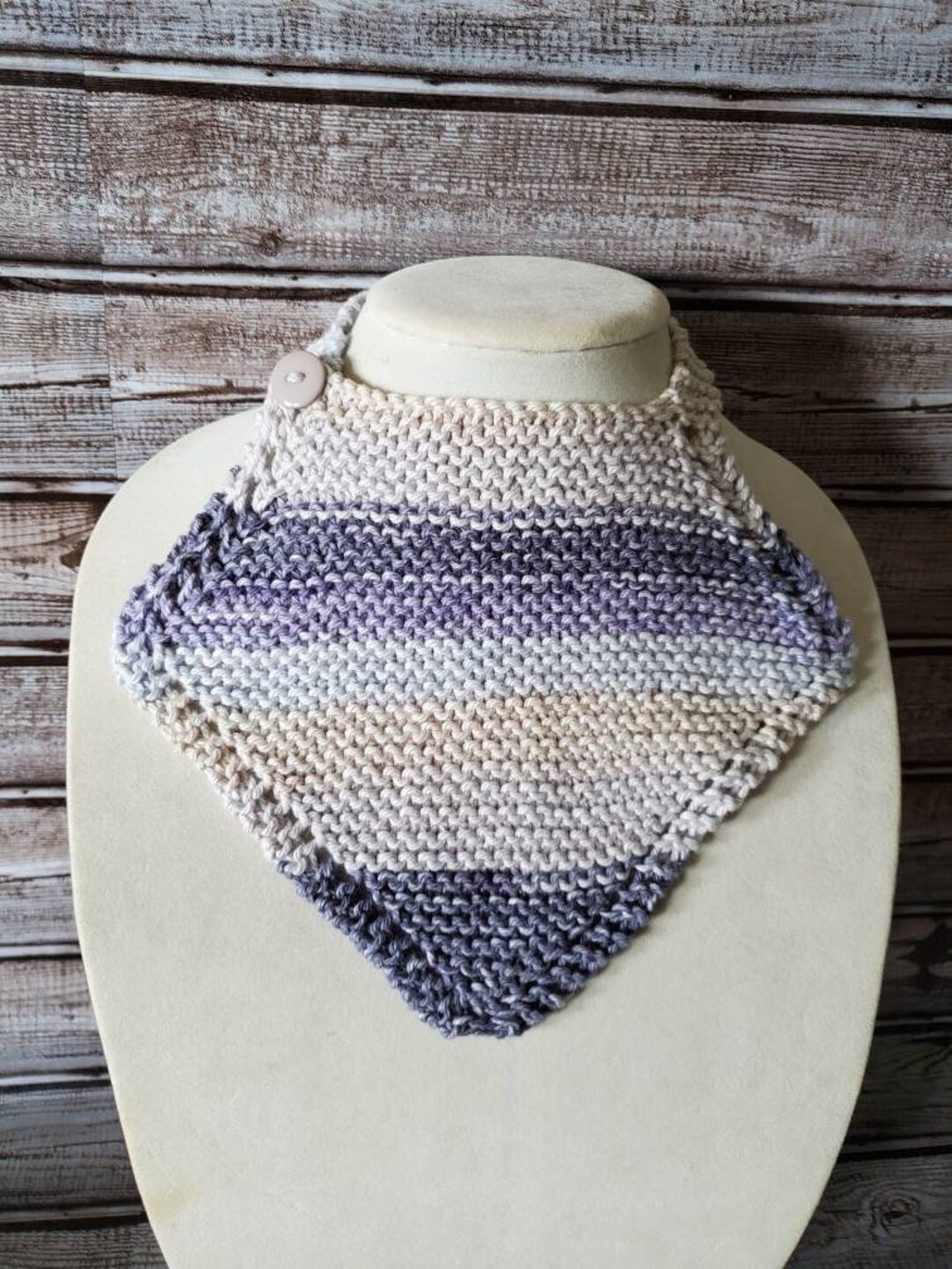 Denim Baby Bib Knit Baby Bib Cotton Knitted Bibs Baby Etsy