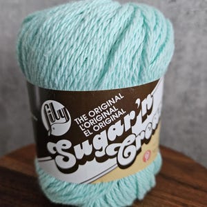 Beach Glass, Lily Sugar n Cream Yarn, Light Blue Mint, Knit Crochet Dishcloth, Kitchen Cotton Ecofriendly, Medium #4