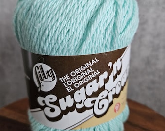 Beach Glass, Lily Sugar n Cream Yarn, Light Blue Mint, Knit Crochet Dishcloth, Kitchen Cotton Ecofriendly, Medium #4
