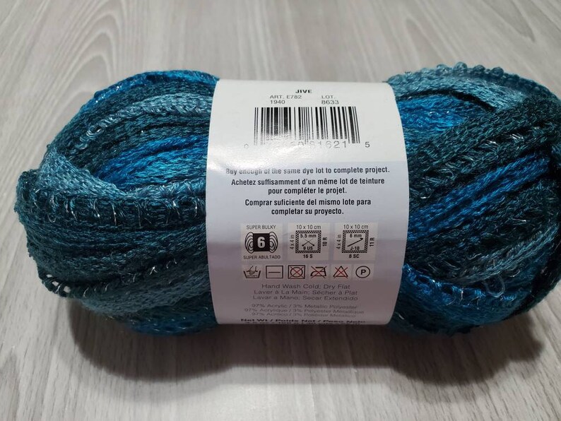 Ruffle Yarn Crochet Yarn Red Heart Boutique Sashay Craft Project Yarn Fishnet Ruffle Yarn Jive Sashay Yarn Shades of Teal Yarn
