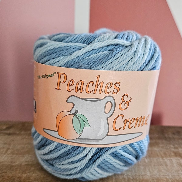 Faded Denim, Peaches & Creme Yarn, Cotton Kitchen, Shades of Blue, Knit Crochet Projects, Medium #4