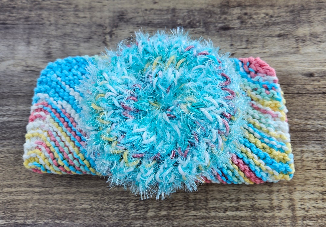 Spring Dishcloth Knit Pink Yellow Blue Mint Washcloth Loom Etsy