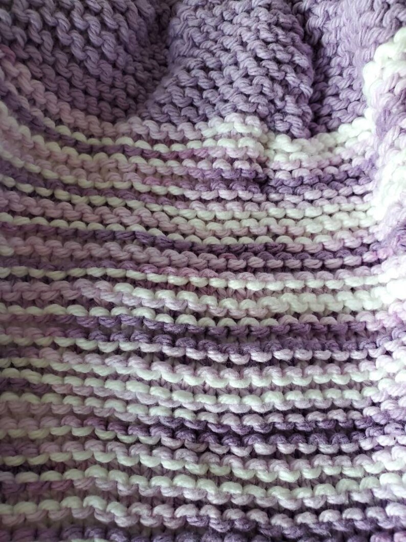 Knitted Kitchen Towel Lavender White Kitchen Towel Housewarming Knit Set, Cotton Dish Towel Pansy Kitchen Hanging Towel