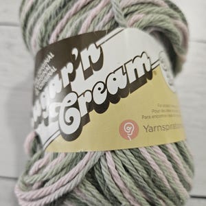 Pink Camo Super Size, Lily Sugar n Cream, Pink Greens Kitchen Cotton Yarn, Knit Crochet Project, Machine Washable & Dry, Medium #4