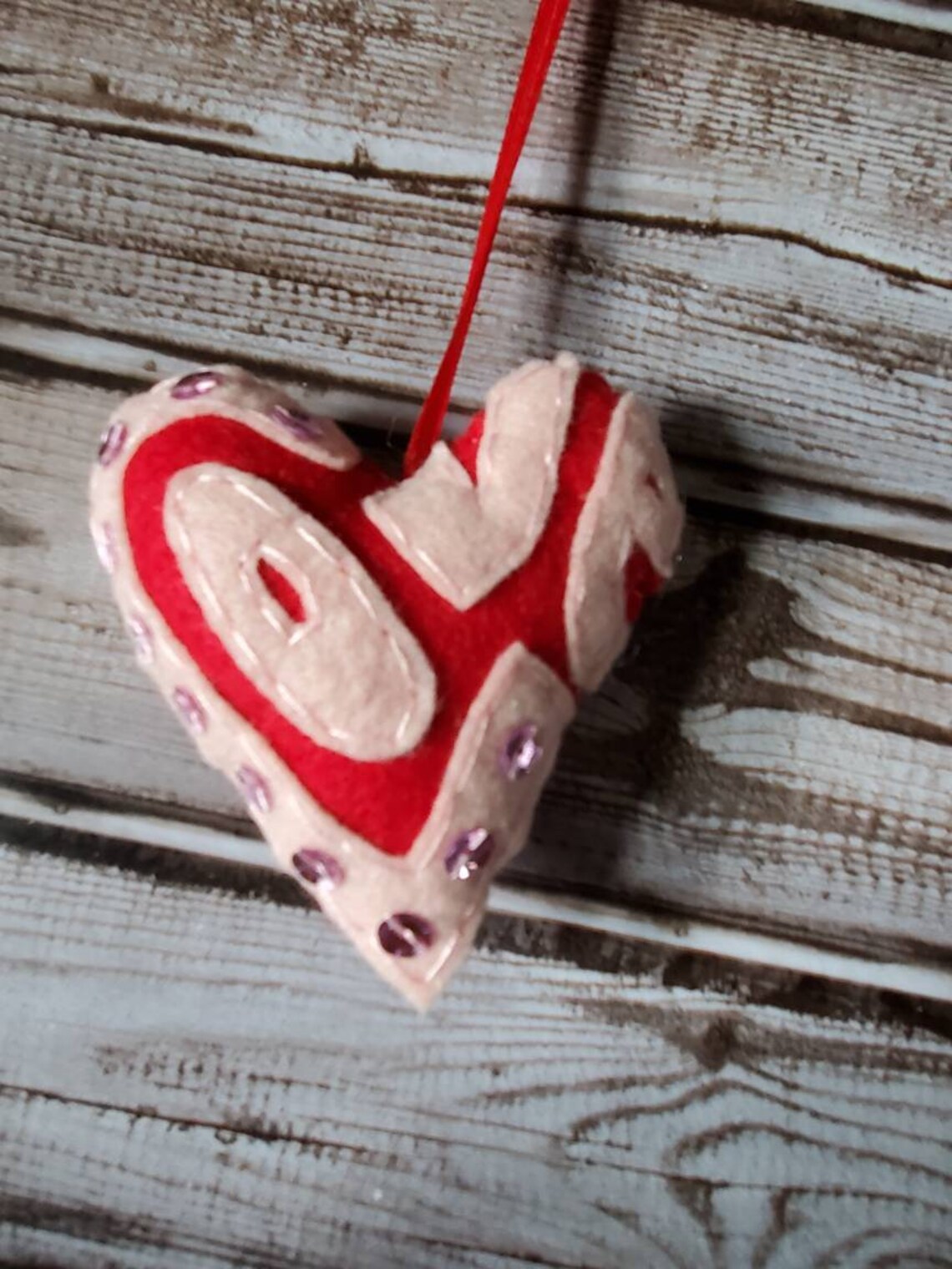 Love Ornament Valentine's Day Ornament Red Heart Etsy