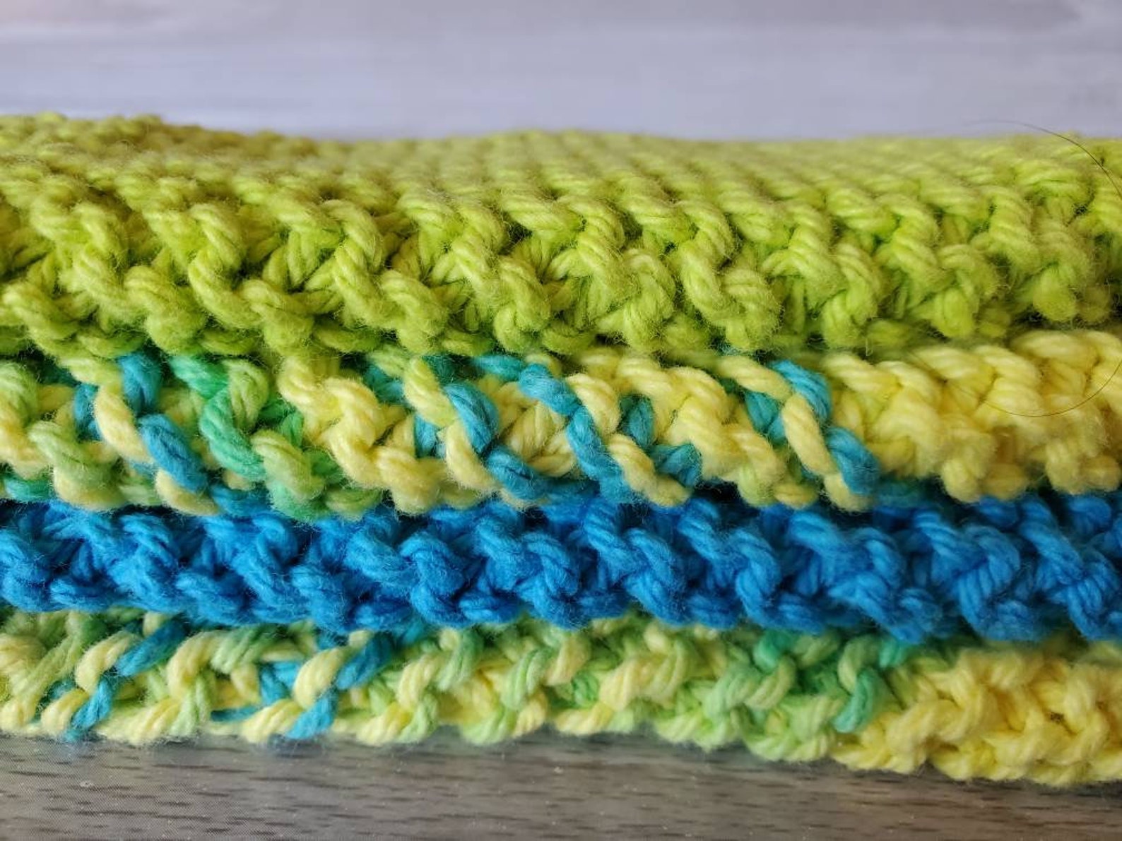 Baby Boy Washcloths Set of 4 Handknit Washcloths Bathtime Etsy