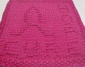 Knit Awareness Dishcloth, Pink Washcloth Awareness, Breast Cancer Awareness, Pink Cotton Hope