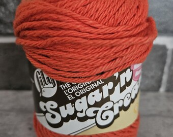 Flame, Lily Sugar n Cream Yarn, Burnt Orange, Knit Crochet Dishcloth, Kitchen Cotton Ecofriendly, Medium #4