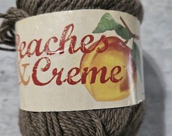 Dark Taupe Yarn, Peaches & Creme, Kitchen Cotton Knit Crochet, Medium #4, Washable Dryable, Knitting Crochet Projects