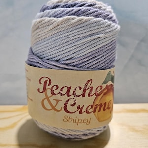 Denim, Peaches & Creme Yarn, 100% Cotton Yarn, Shades of Blues and Cream, Knitting and Crochet Yarn, Kitchen Cotton Yarn