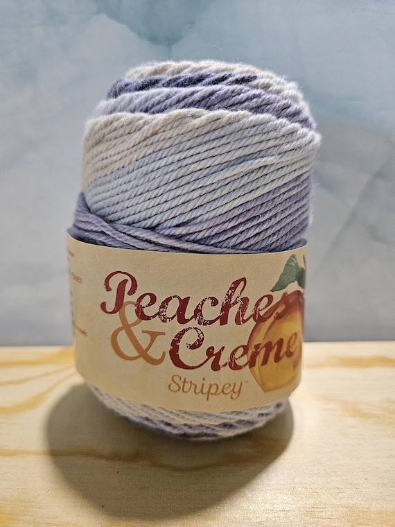 Denim, Peaches & Creme Yarn, 100% Cotton Yarn, Shades of Blues and Cream, Knitting and Crochet Yarn, Kitchen Cotton Yarn