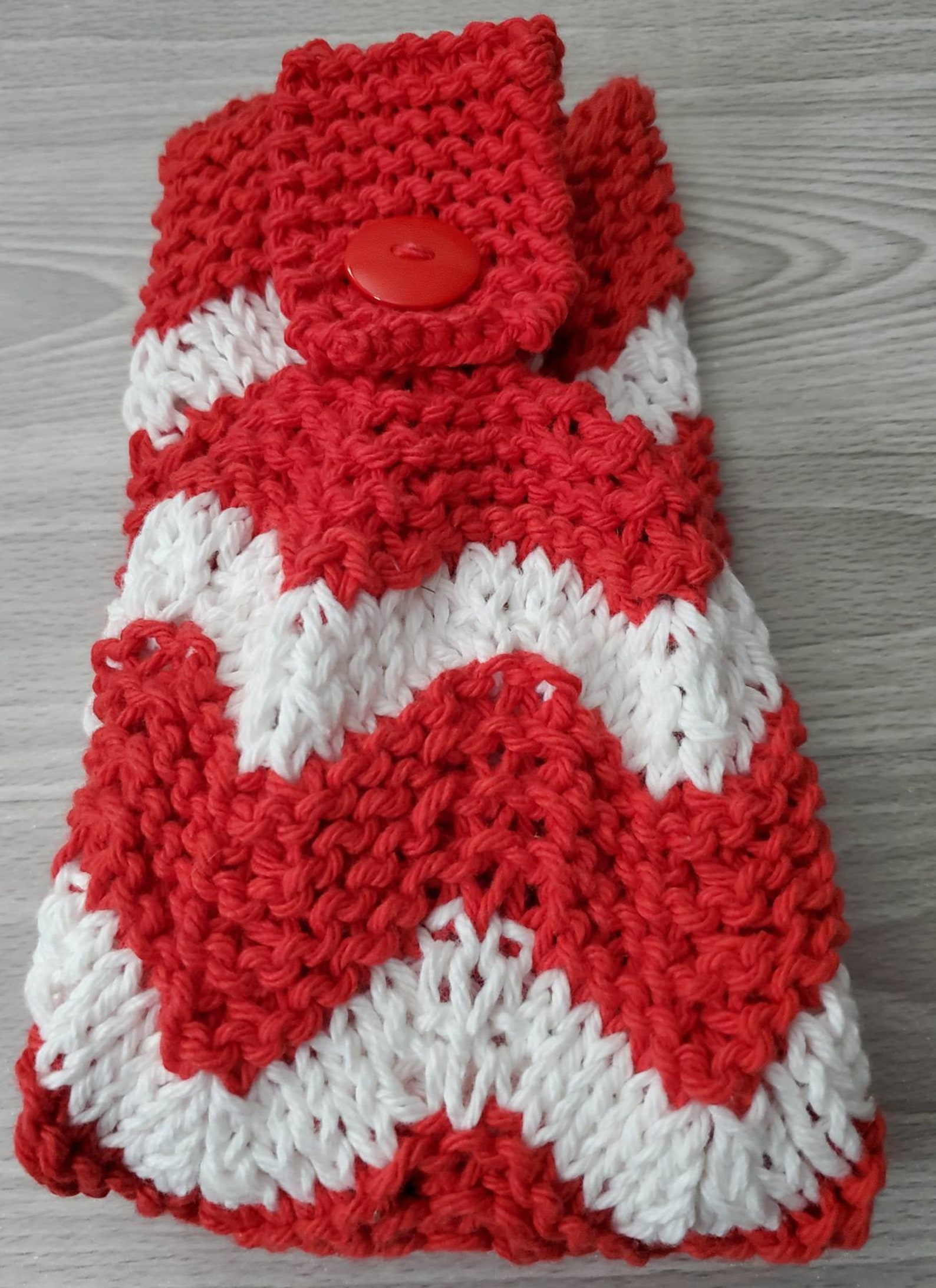 Red & White Towel Hanging Kitchen Towel Knitted Oven Towel - Etsy